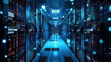 Obraz premium Data centers strategically located near energy sources for operational efficiency.