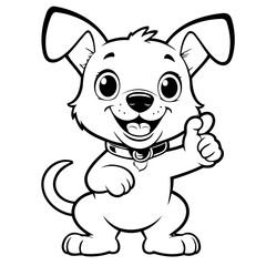 Simple vector illustration of Puppy outline for colouring page