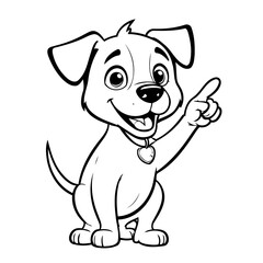 Simple vector illustration of Puppy hand drawn for toddlers