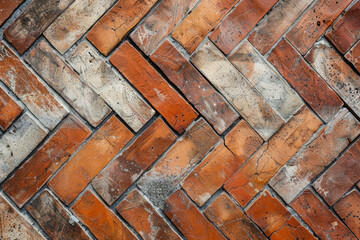 Terracotta Herringbone Pattern, Close-Up Texture Background