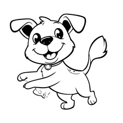 Cute vector illustration Puppy doodle for kids colouring page