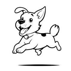 Vector illustration of a cute Puppy doodle for kids colouring page