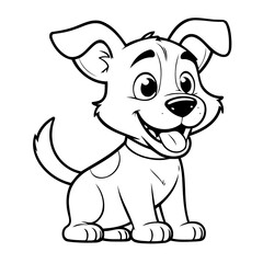 Cute vector illustration Puppy drawing for toddlers coloring activity