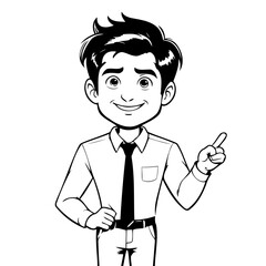 Simple vector illustration of Business outline for colouring page