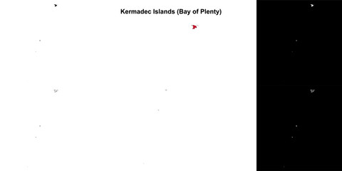 Kermadec Islands blank outline map set