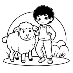 Simple vector illustration of Business for kids coloring page