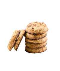 Almond cookies isolated on white background