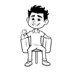 Vector illustration of a cute Business drawing for toddlers colouring page