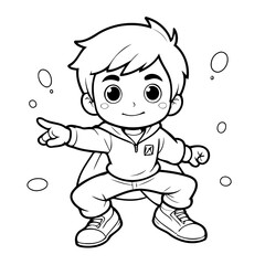 Vector illustration of a cute Boy drawing for toddlers book