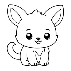 Simple vector illustration of Kawaii for children colouring activity
