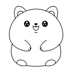 Cute vector illustration Kawaii hand drawn for kids coloring page