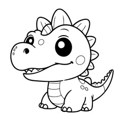 Cute vector illustration Dino drawing for toddlers book