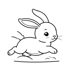 

Simple vector illustration of Bunny for children colouring activity