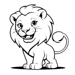 Simple vector illustration of Lion for children colouring activity