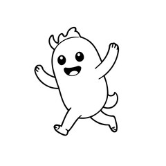 Cute vector illustration Monster for kids colouring worksheet