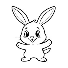 Vector illustration of a cute Rabbit drawing for colouring page