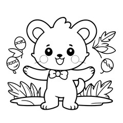 Naklejka premium Cute vector illustration Palmerian for kids coloring activity page