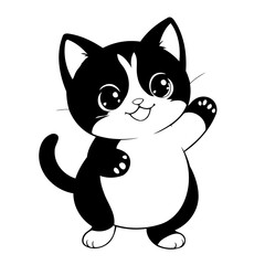 Simple vector illustration of Kitten drawing for toddlers book