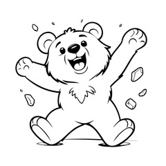 Simple vector illustration of Bear doodle for toddlers worksheet