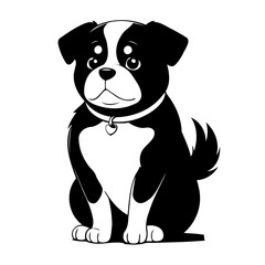 Simple vector illustration of Dog outline for colouring page