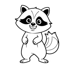 Cute vector illustration Raccoon drawing for toddlers book