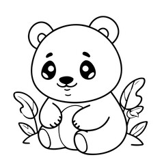 Cute vector illustration Panda hand drawn for toddlers
