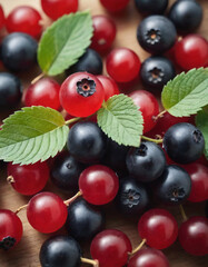 Fototapeta premium Czarne i czerwone porzeczki