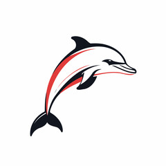 Cute vector illustration Dolphin doodle for toddlers coloring activity