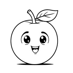 Cute vector illustration Fruit doodle for toddlers worksheet