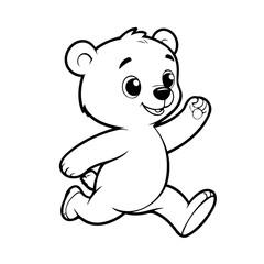 Cute vector illustration Bear doodle for kids coloring worksheet