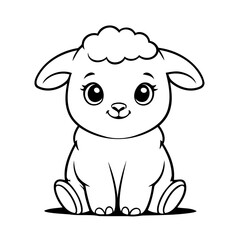 Cute vector illustration Sheep drawing for toddlers book