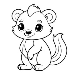 Simple vector illustration of Skunk drawing for toddlers book