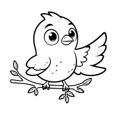 Cute vector illustration Bird hand drawn for toddlers