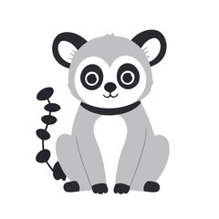 Vector illustration of a cute Lemur drawing for children page