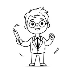 Simple vector illustration of Business colouring page for kids