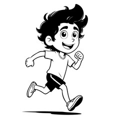 Cute vector illustration Person drawing for kids page