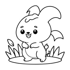 Cute vector illustration Kawaii doodle for kids coloring worksheet