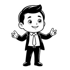 Simple vector illustration of Businessman for kids coloring page