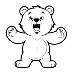 Fototapeta premium Simple vector illustration of Bear for toddlers colouring page