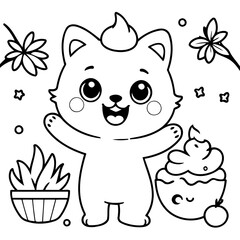 Simple vector illustration of Palmerian drawing for children page