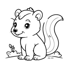 Vector illustration of a cute Skunk drawing for toddlers book