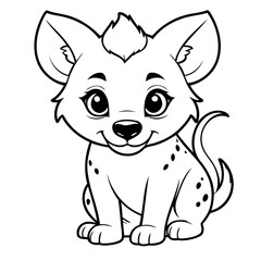 Vector illustration of a cute Hyena drawing for children page