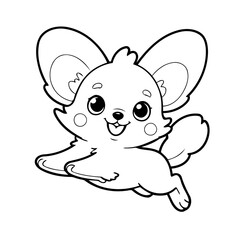 Cute vector illustration Papillon doodle for children worksheet
