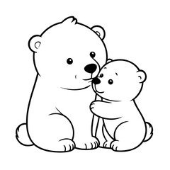 Naklejka premium Vector illustration of a cute Polarbear drawing for kids page
