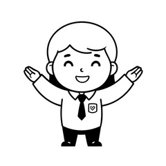 Vector illustration of a cute Business doodle for toddlers worksheet