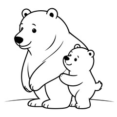 Cute vector illustration Polarbear for children colouring activity