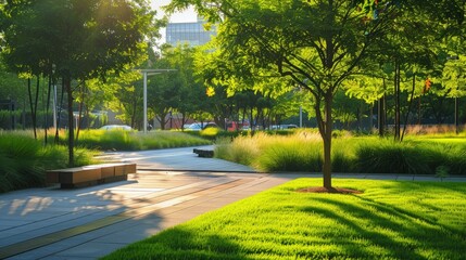 Urban landscape architecture conference, integrating green spaces in cities, professional dialogue.