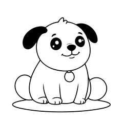 Vector illustration of a cute Dog drawing for toddlers book