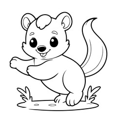Cute vector illustration Skunk doodle for toddlers worksheet