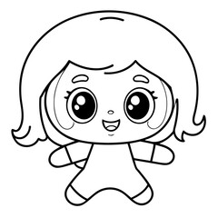 Cute vector illustration Kawaii for kids coloring activity page
